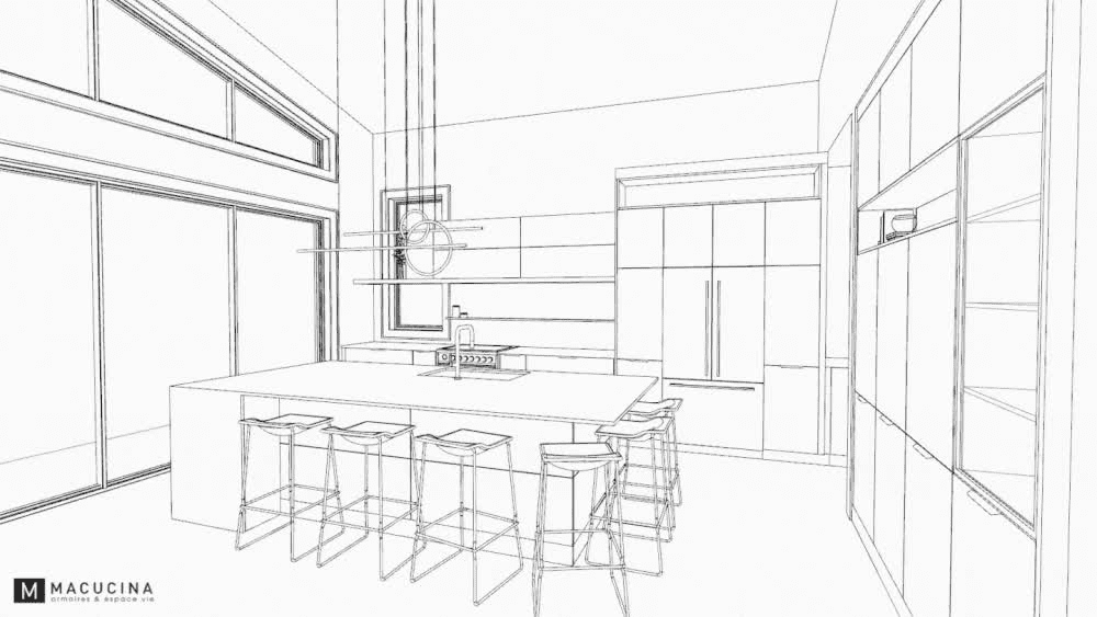 Plan de cuisine en 3d